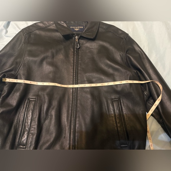 Dockers Men's Leather Bomber Jacket Large - Picture 7 of 12